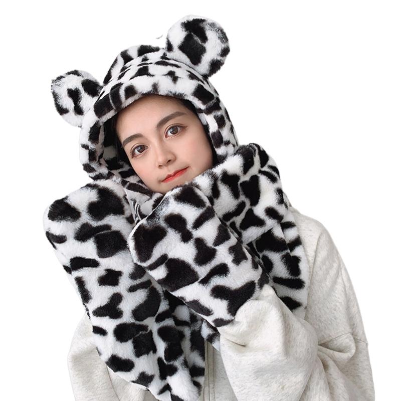 Moda Inverno Caldo Leopardo Tigre Skin Pattern Cappello Antivento Collo Sciarpa  e Guanti Set per Donna Berretti Antivento Con Cappuccio acquista in modo  economico — spedizione gratuita, recensioni reali con foto — Joom