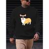 Men's Casual Sweatshirt with Dog Print - Long Sleeve, Stylish and Durable, Sporty Casual Style, Lightweight Fabric, Vibrant Lifestyle