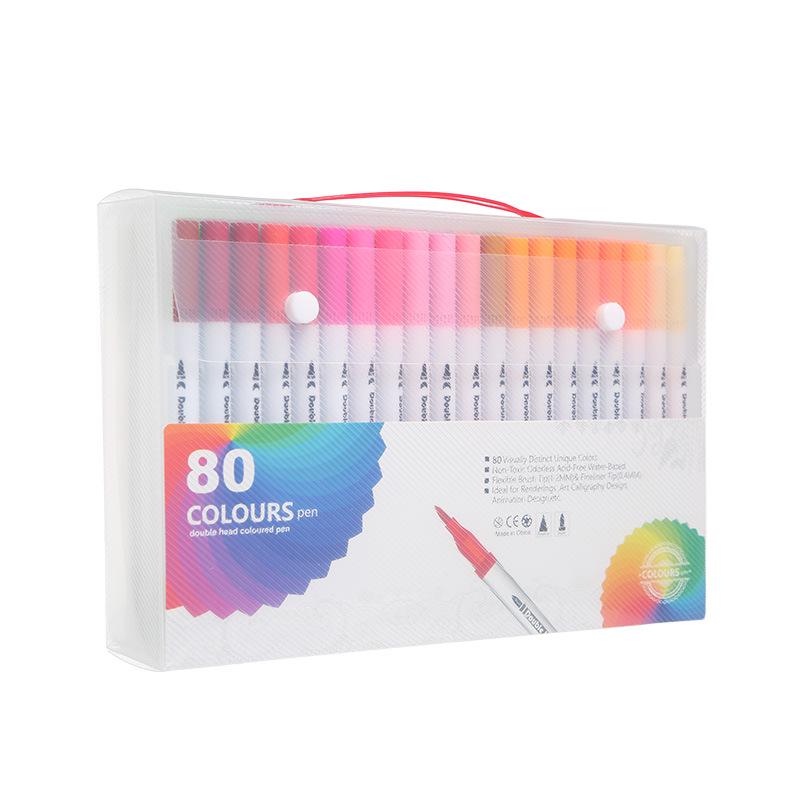 Washable Soft Tip Watercolor Markers - Double-Ended Paintbrush Pens Set for Kids