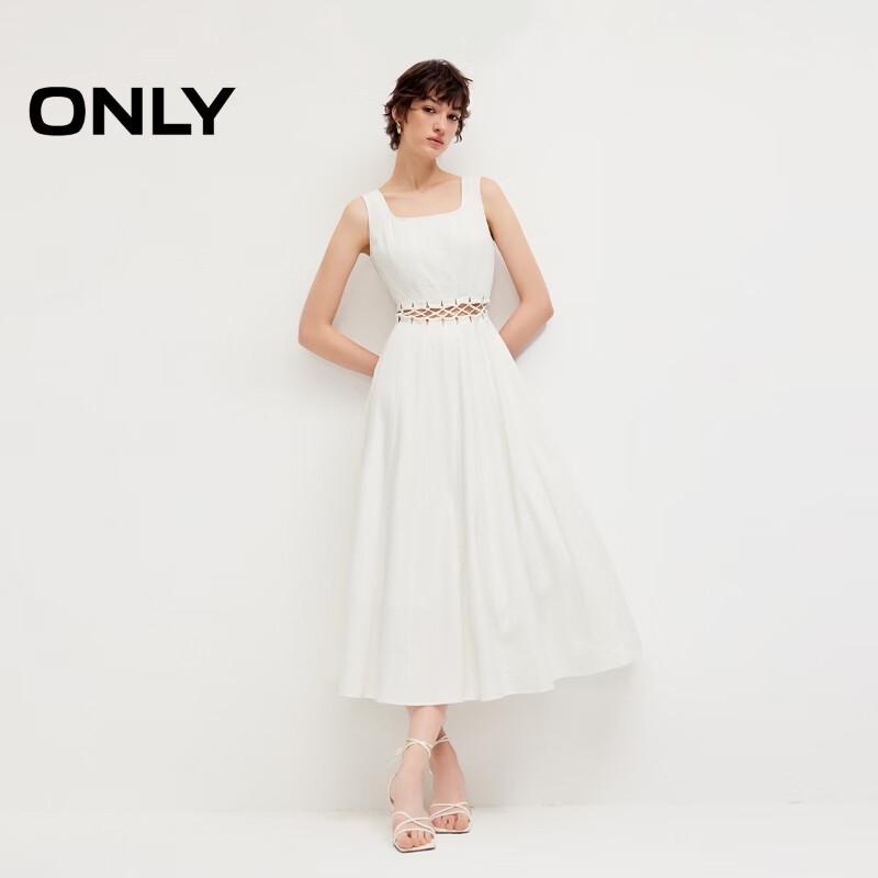 ONLY 2026 Spring Waist Cutout Square Collar A-line Dress M