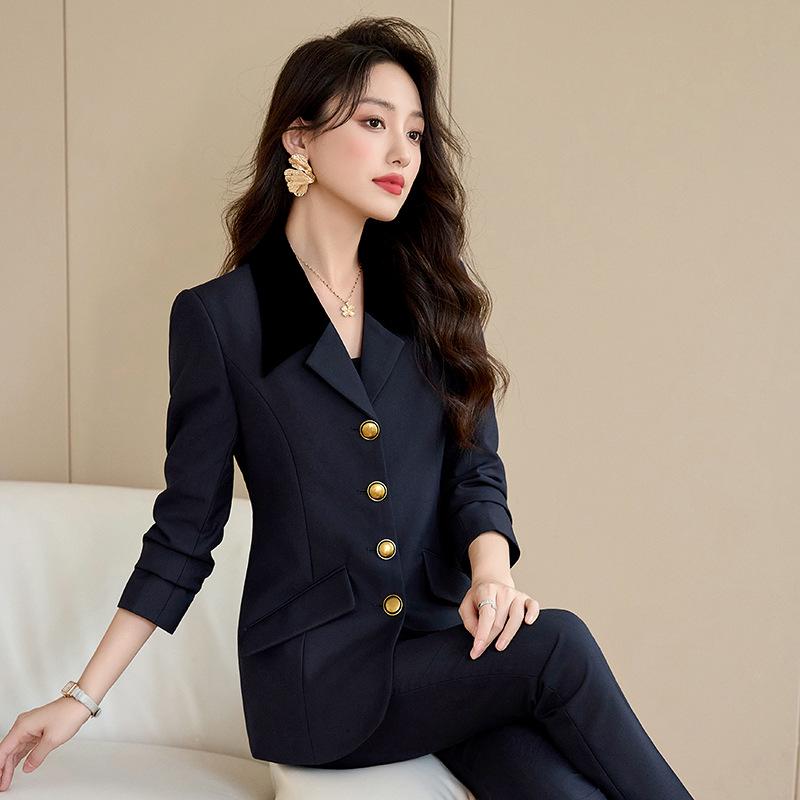 Ensemble tailleur pantalon professionnel pour femme haut de gamme - Automne 2024 Vêtement de travail formel pour un look sophistiqué