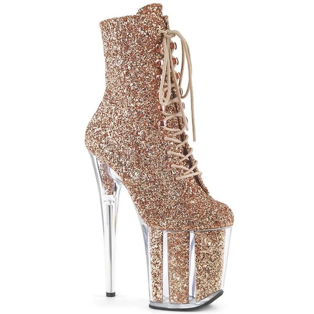 Stivali Stiletto 20cm Stivaletti Bassi, Nuovi Stivali in Vernice, Stivali con Suola a Tacco Alto da Palcoscenico da Nightclub, Scarpe da Pole Dance YKC