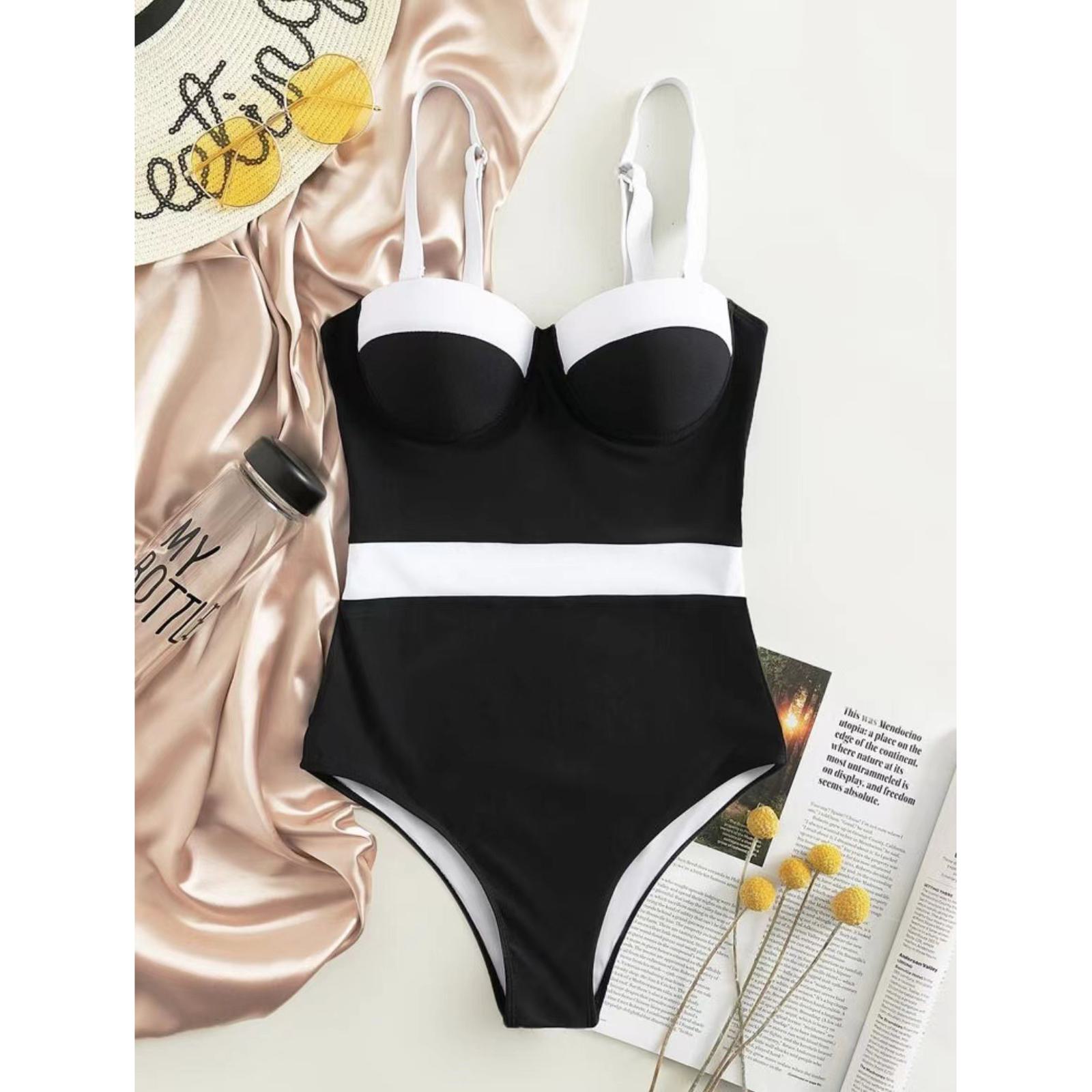 

Женский комплект бикини с пуш-ап, однотонный комплект с высокой талией, сексуальный женский купальник на шнуровке, пляжный купальный костюм, купальный костюм L чёрный