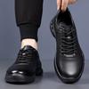 Fashion 2025 Casual Men's Shoes Comfortable Breathable Walking Shoes Soft Soles Soft Surfaces Official Solid Color Men's Shoes Black