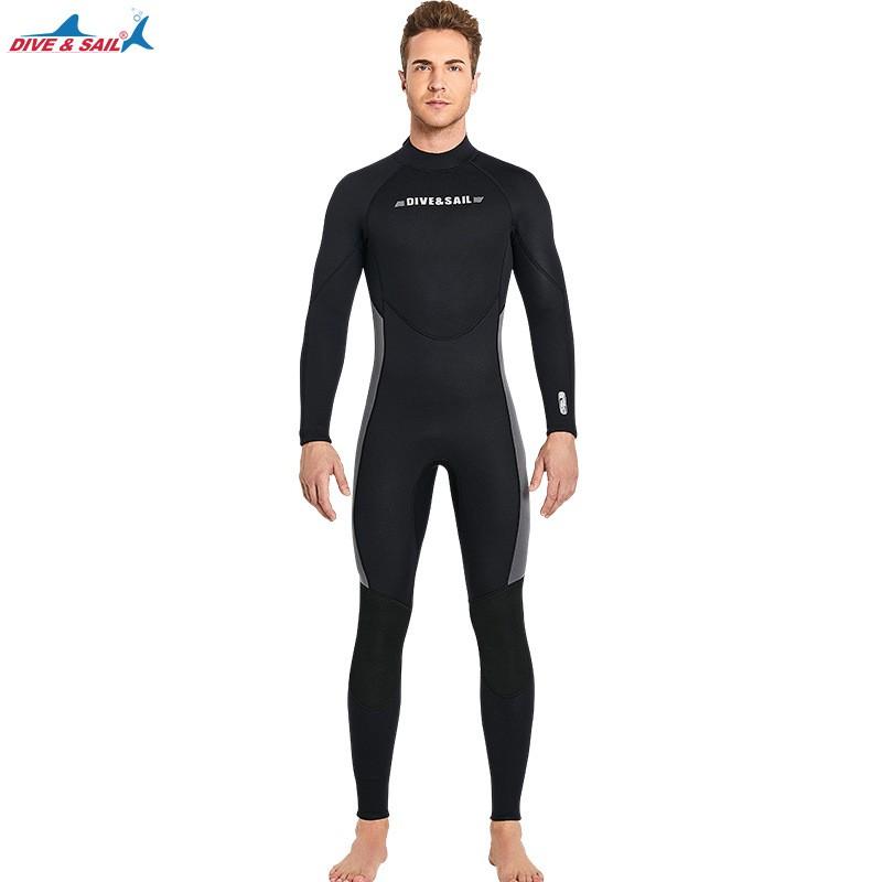 Diving Suit 3MM Long-sleeved One-piece Thermal US Version Large Size Snorkeling Surfing Cold-proof Wet