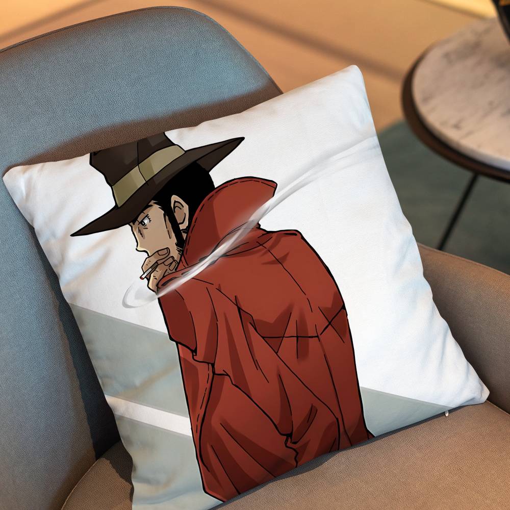 Gothic Dark Lupin Pillow Case Square Double-Sided Printing Short Plush Sofa Cushion Cover Bedroom Bedside Pillow