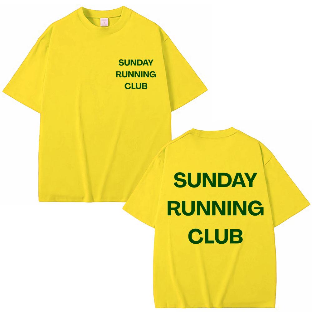 Sunday Running Club Graphic T-Shirt Men Women Sporty Jogging T Shirts Oversized Breathable Cotton Casual T Shirt Streetwear