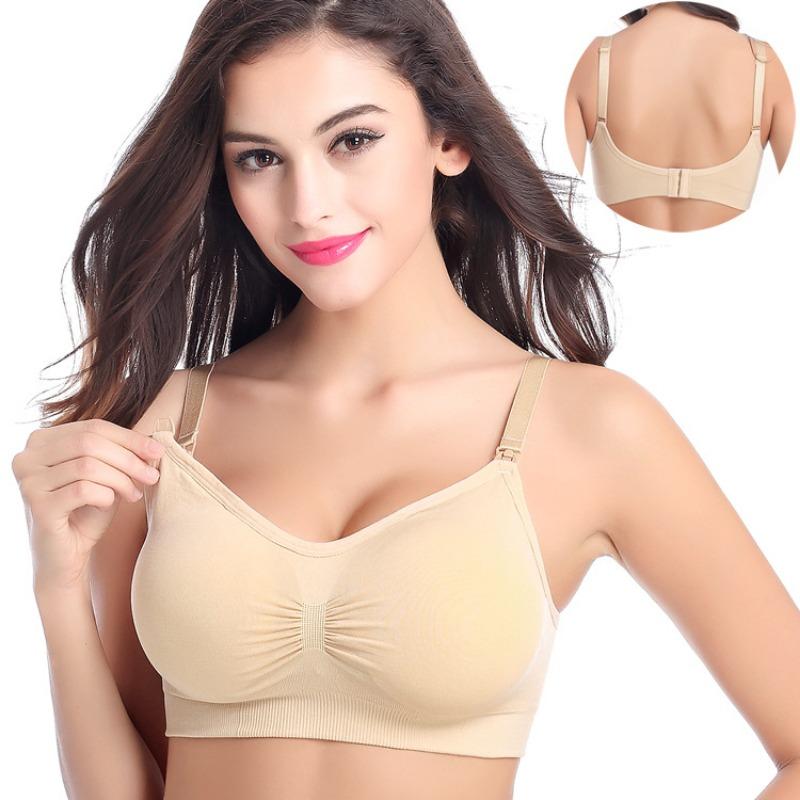 Plus Size Wireless Front Buckle Maternity Nursing Bra For Breastfeeding