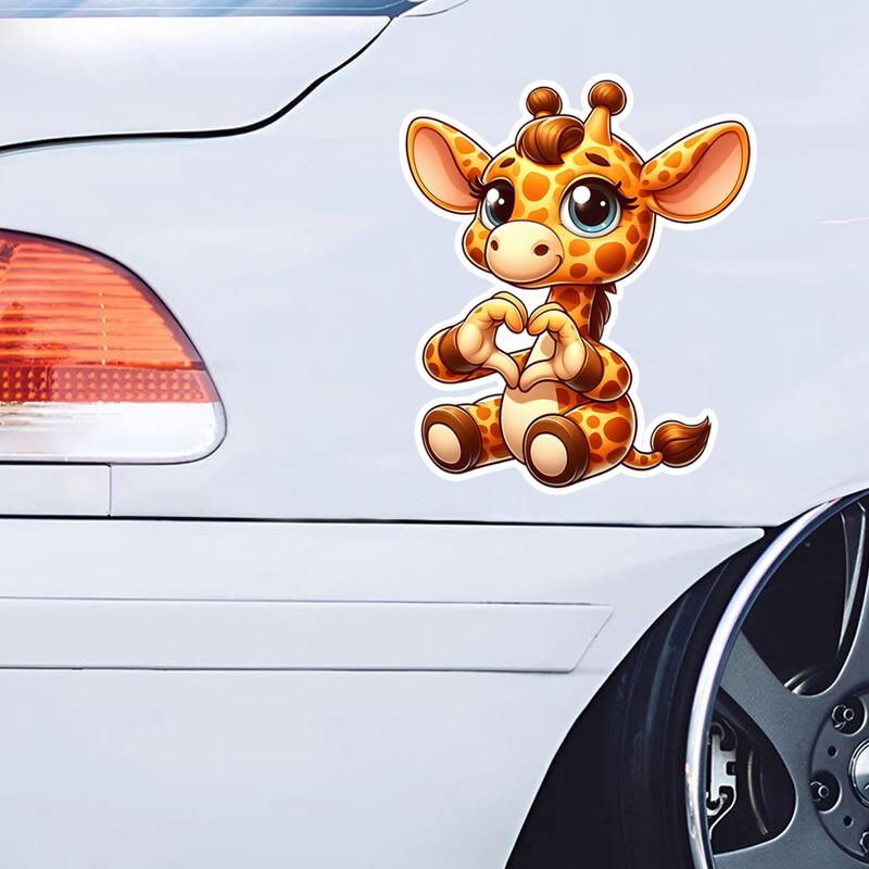 

Милі тварини-жирафи з мультфільмів Наклейки для автомобілів Покриття подряпин Самоклеюча водонепроникна наклейка Мотоцикл Декоративні аксесуари червоний