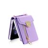 Zipper Coin Purse Crossbody Leather Bag Wallet Case for Samsung Z Flip 6FE 6 4 5 3 Neckstrap Shoulder Strap Card Holder Cover