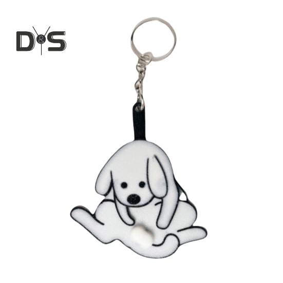 

Брелок-подвеска Dog Lover Prank, забавный интерактивный дизайн, вращающийся шариковый брелок с гладким подшипником, игрушка для снятия стресса белый