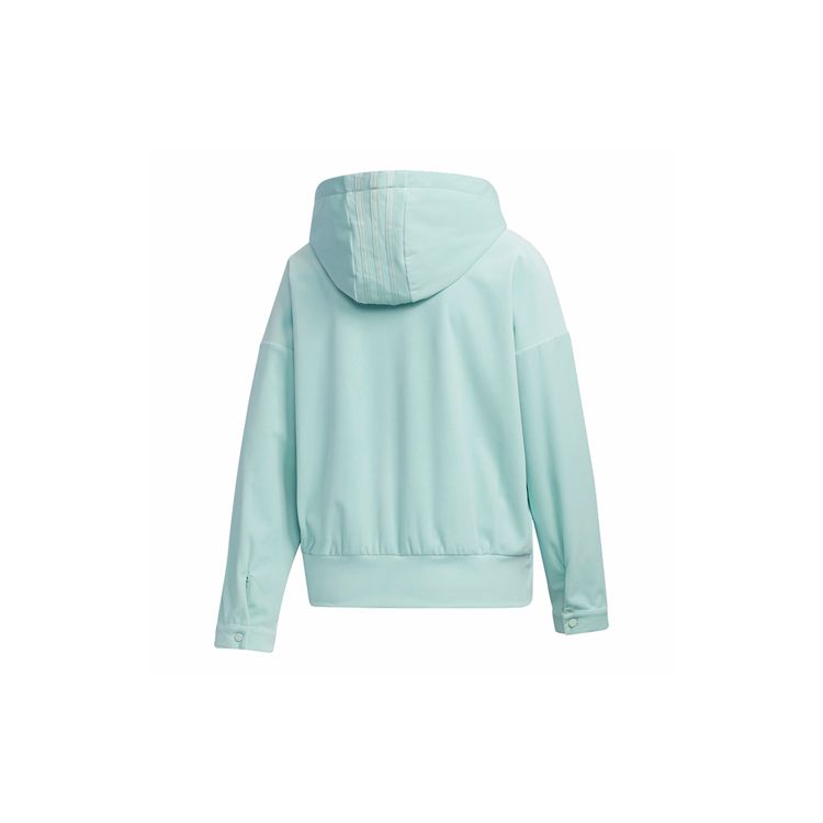 adidas Style Velour Jacket Full Zip Sport Casual Hoodie Women Jacket Light-Green GM1466