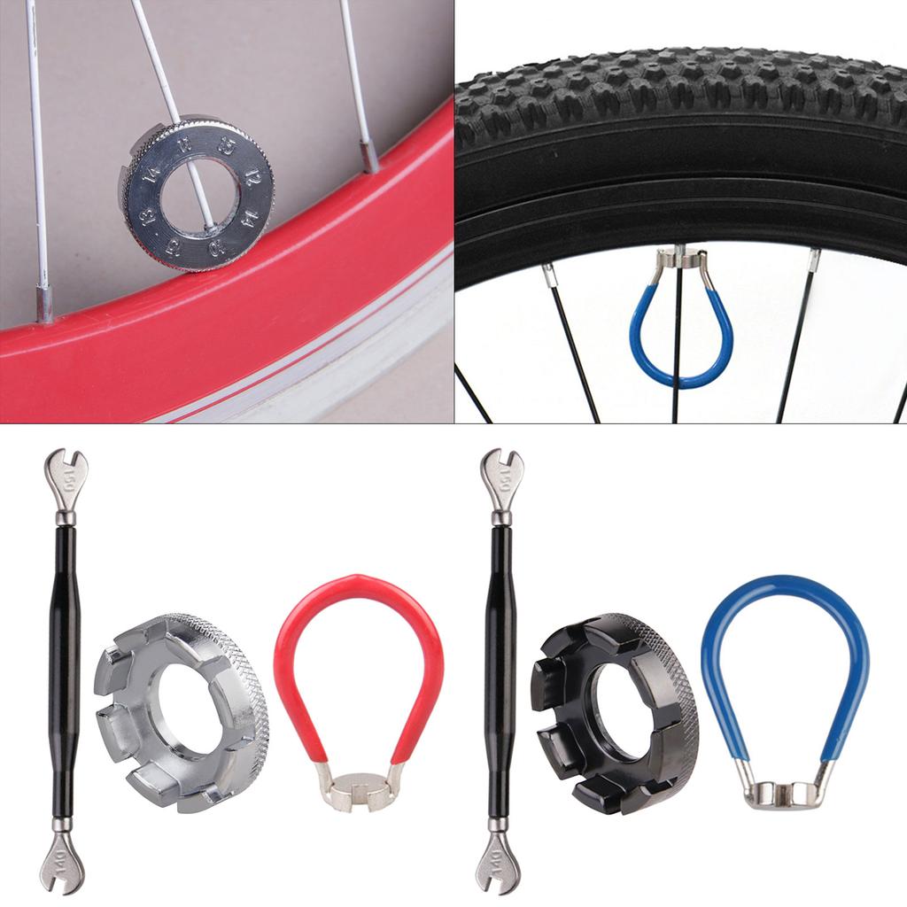 Bike Spoke Wrench Set Steel Bike Rim Correct Tool Multi-functional Spoke Tool Road and Mountain Bike Spoke Tool