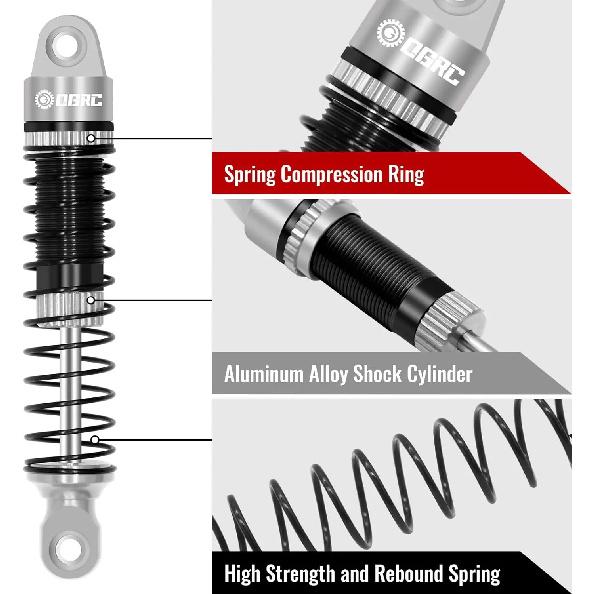 Esilun 60mm Shocks Absorber Oil Threaded Damper Threaded Shock Absorber for TRX4M 1/18 RC Crawler Car Upgrade Accessories