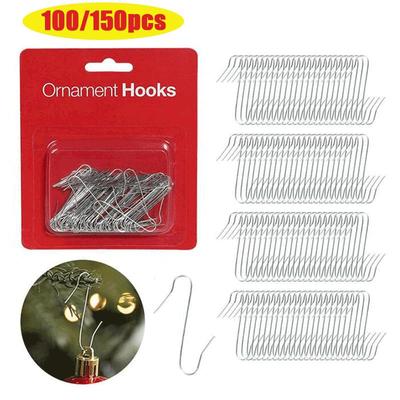 100/150pcs S-shaped Hooks for Christmas Balls 4cm Iron Wire Hooks Christmas Tree Drop Ornament Holder