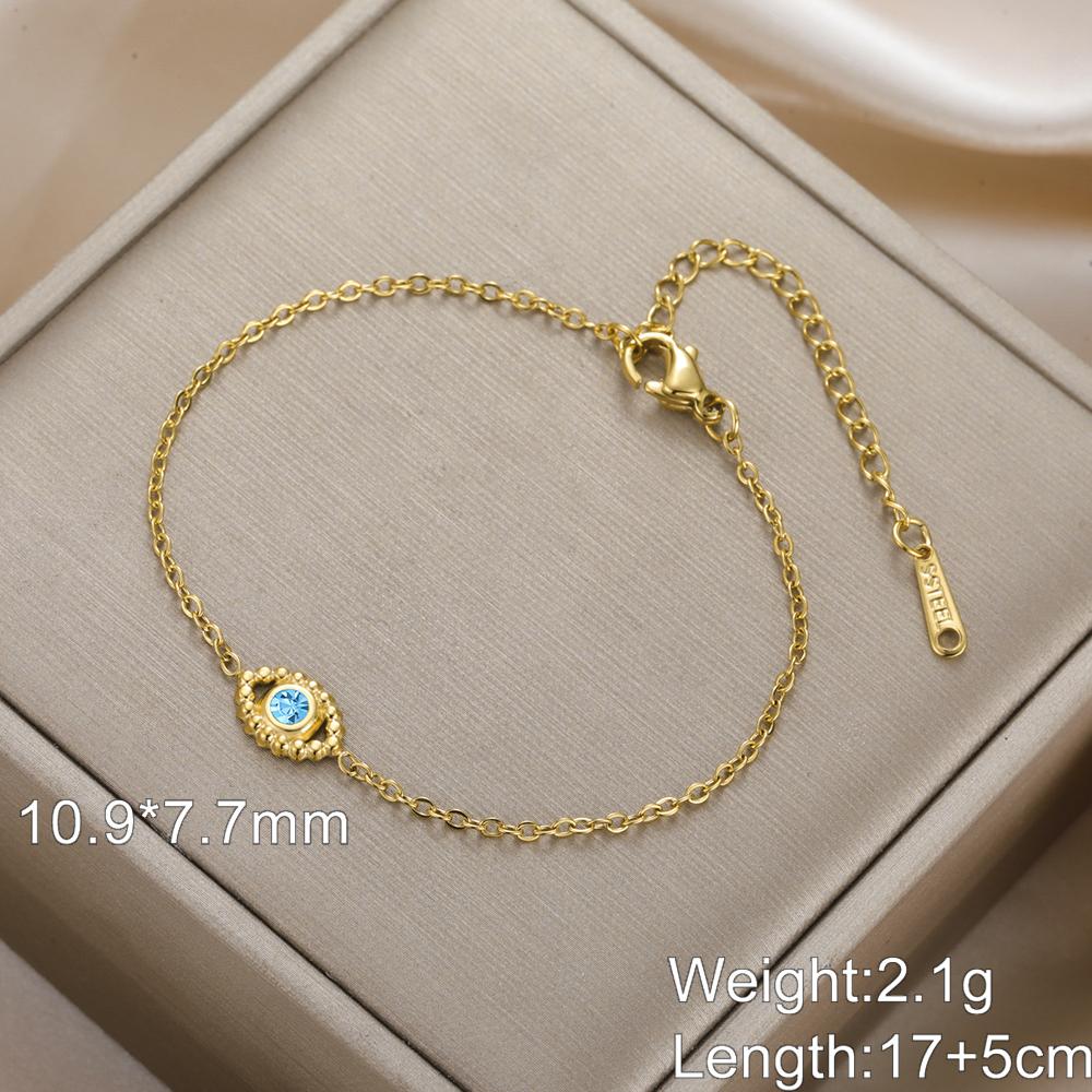 Dawapara Evil Eye Bracelets for Women Protection Good Luck Charm Greek Evil Eye Bracelet Stainless Steel Jewelry