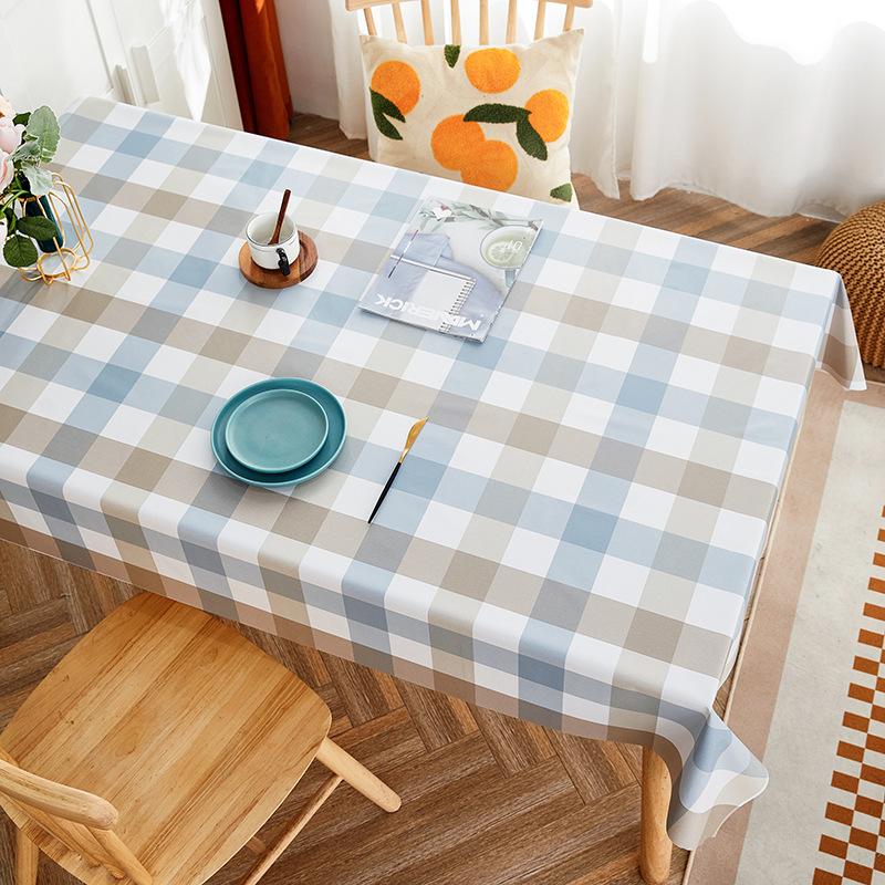 PVC Tablecloth Waterproof and Oil-proof Disposable Tablecloth Ins Style Rectangular Dining Table Cloth Coffee Table Table Mat