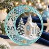Seasonal Home Ornament Acrylic Christmas Tree Pendant, Decorative Hanging Ornament, Exquisite Winter Festival Gift Decorations for Garden Fireplace