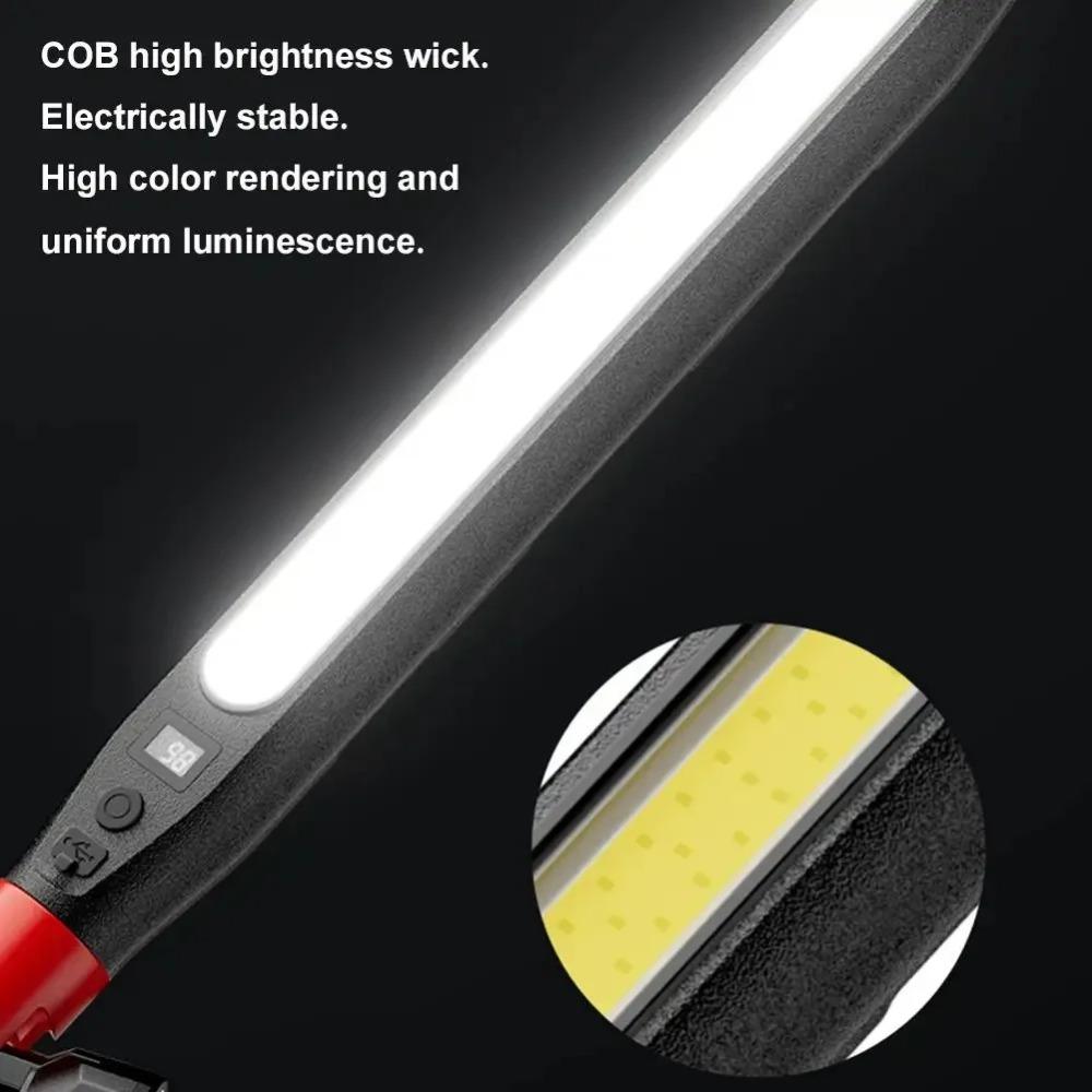 LED Magnetic Work Light Rechargeable Underhood Work Lamp with Hooks & Rotating Magnetic Base For Car Repairing Emergency
