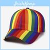 Unisex Rainbow Pattern Baseball Hat With Breathable Twill Fabric For Sun Protection
