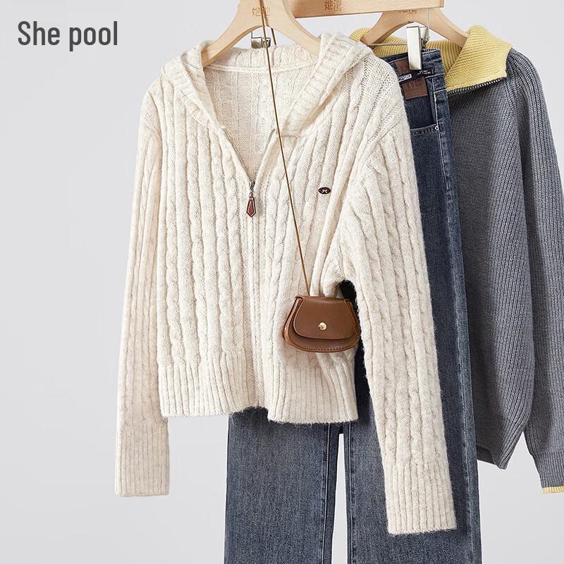 

Shechi Women s Hooded Twist Knit Cardigan One Size