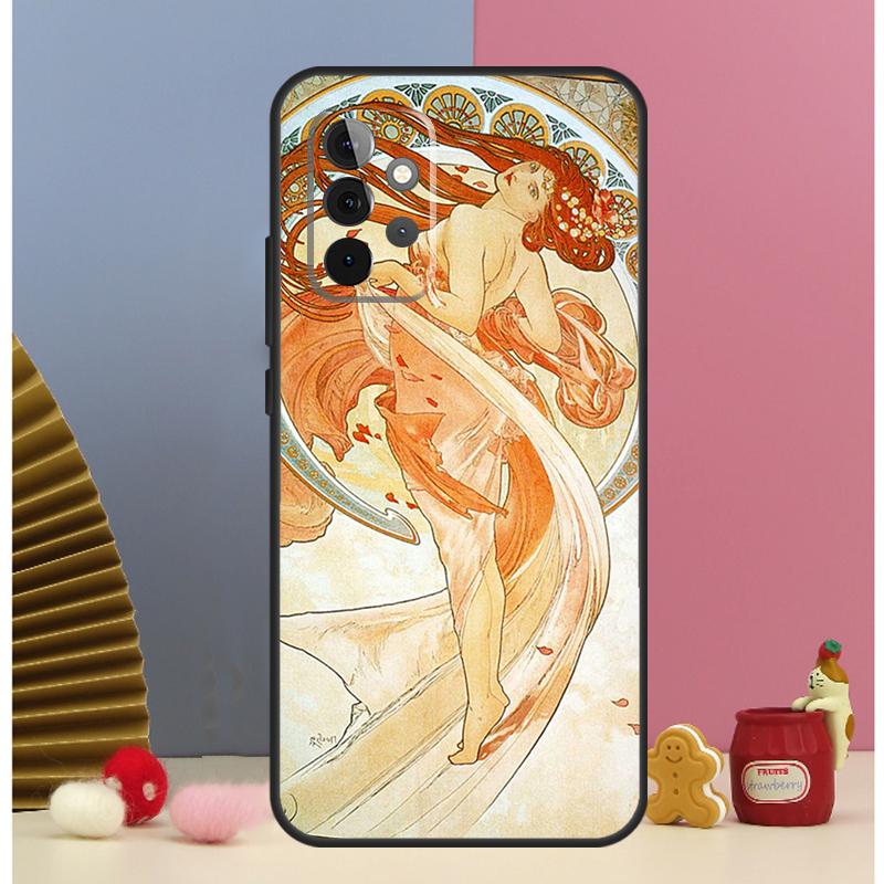 Alphonse Mucha Painted Case For Samsung Galaxy A16 A26 A36 A56 A15 A17 A55 A35 A32 A52 A13 A33 A53 A14 A34 A54 A06