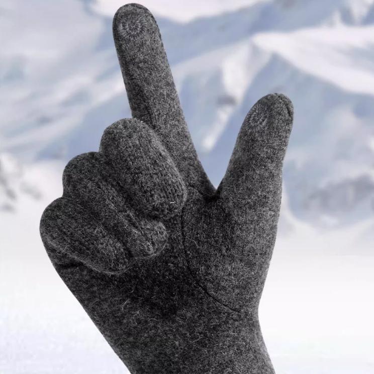 Cashmere Gloves, Autumn and Winter Touch Screen Gloves Outdoor Couple Gloves Warm Cycling Gloves Five Finger Velvet Gloves Wool Gloves