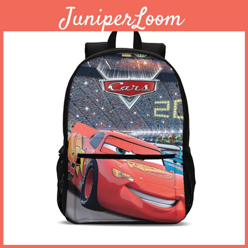 Cars Movies Cartoon Backpack For Kids With Nylon Material And Spacious Design