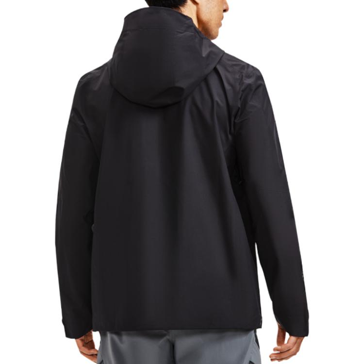 Under Armour GORE-TEX Paclite Logo Print Zip-Up Hooded Jacket Men Jackets Black 1369994-001