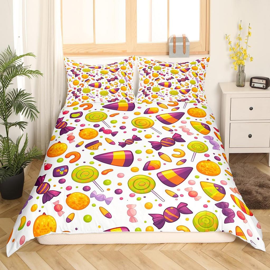 Candy Duvet Covers For Kids Boys Girls Queen King Size Lightweight Down Room Decor 2 Pillowcases And 1 Duvet Cover No Comforter