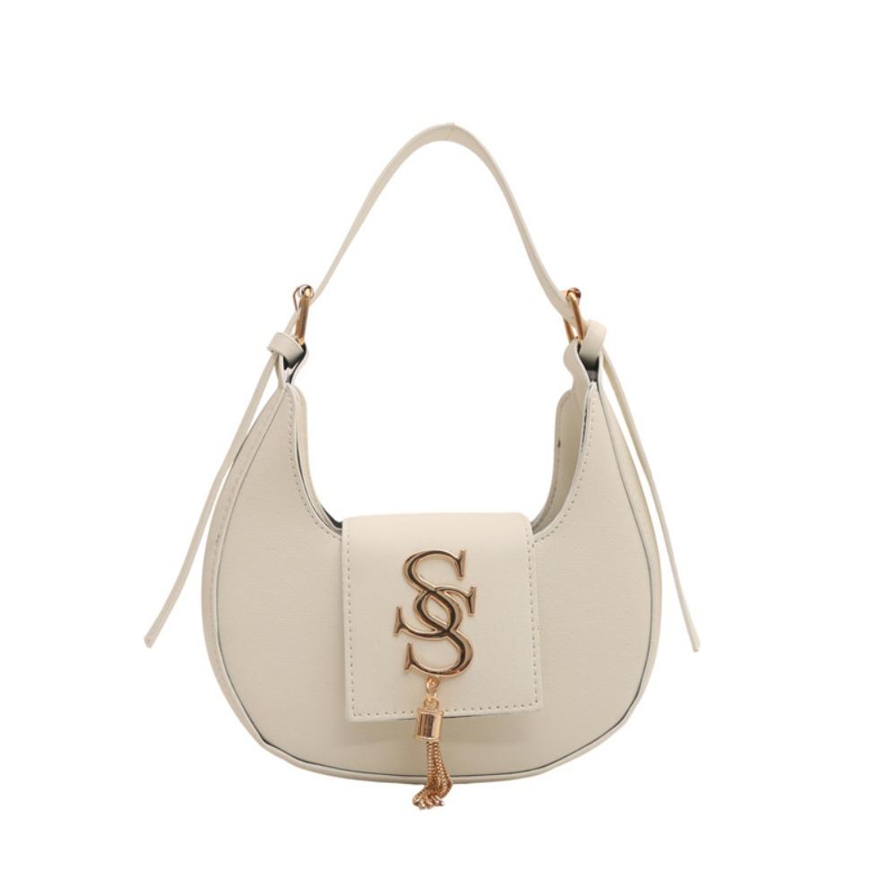 

PU Leather Shoulder Bag Handbag Crescent Bag Versatile Letters Underarm Bag Women