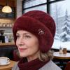 Knitted Hat Moisture-Wicking Breathable Warm Fleece Lined Double Layer Cold Weather Hat Versatile Winter Cap