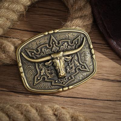 1PC Punk Wind Pressure Flower Alloy American Retro Belt Buckle Personalized Trend Western Cowboy Belt Buckle for Men and Women