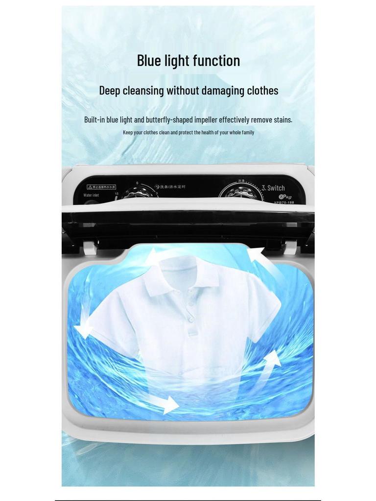 Compact Semi-Automatic Mini Washing Machine for Dorms & Home - Ideal for Students, Infants, and Children.