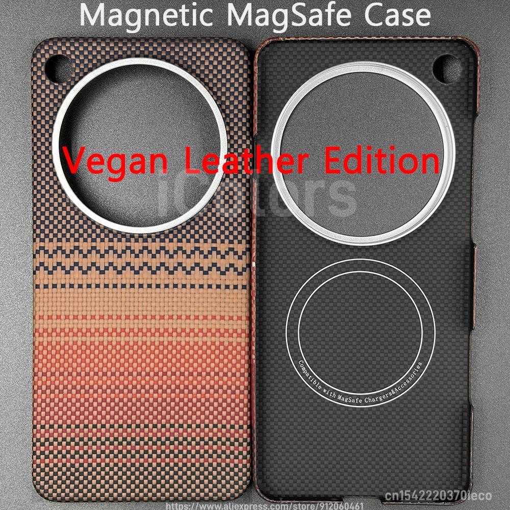 For OPPO Find X9 Ultra Vegan Leather Edition Case Aramid Carbon Fiber Case Magnetic MagSafe Ultra Thin Lightweight Cover