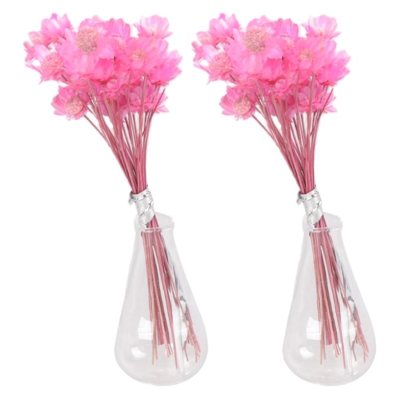 

Miniature Dried Flower Glass Vase Set 1/12 Scale Doll House Accessories Small Flower Arrangement For Model Home Decors 1 розовый