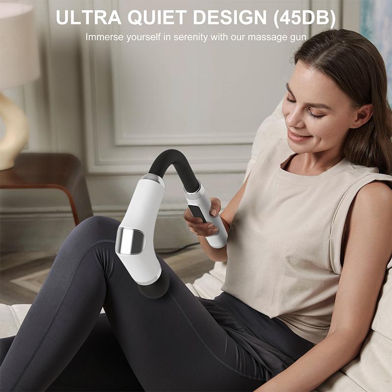Fascia Gun With Extended Handle And Elbow For Self-assist Massage Of The Upper Lower Back Muscle Relaxation Massage Done Tool