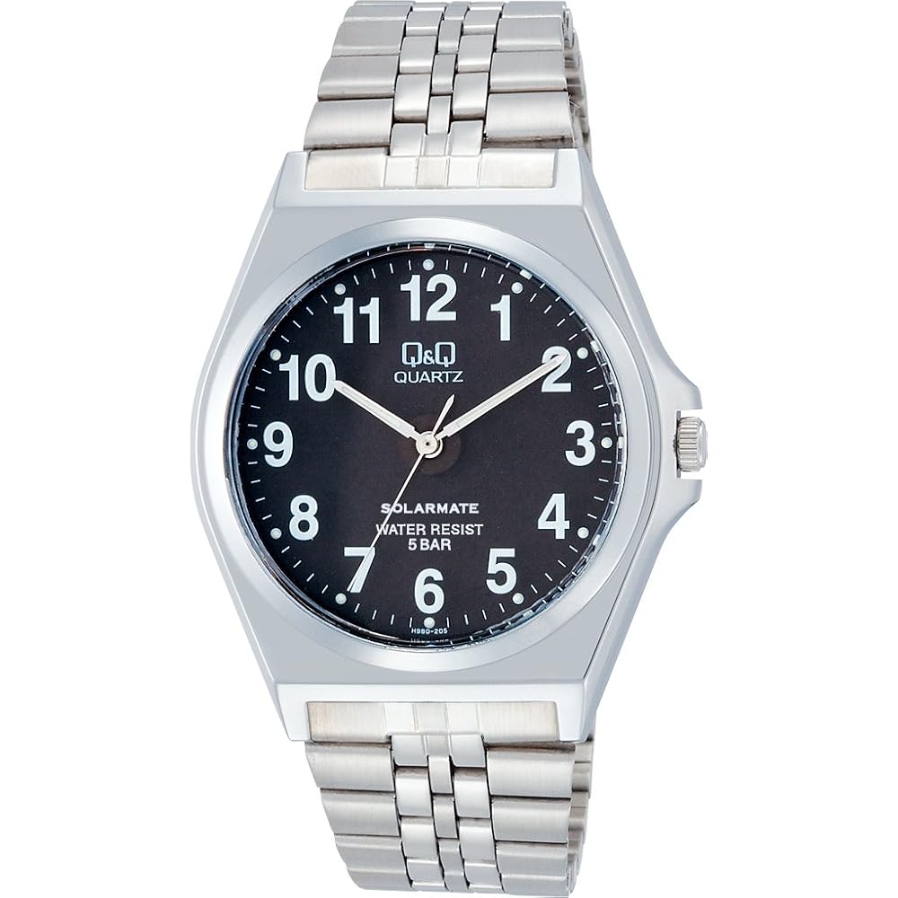 [Citizen Q & Q] Watch Q & Q 5 ATM Waterproof Solar Watch H980-205, Silver
