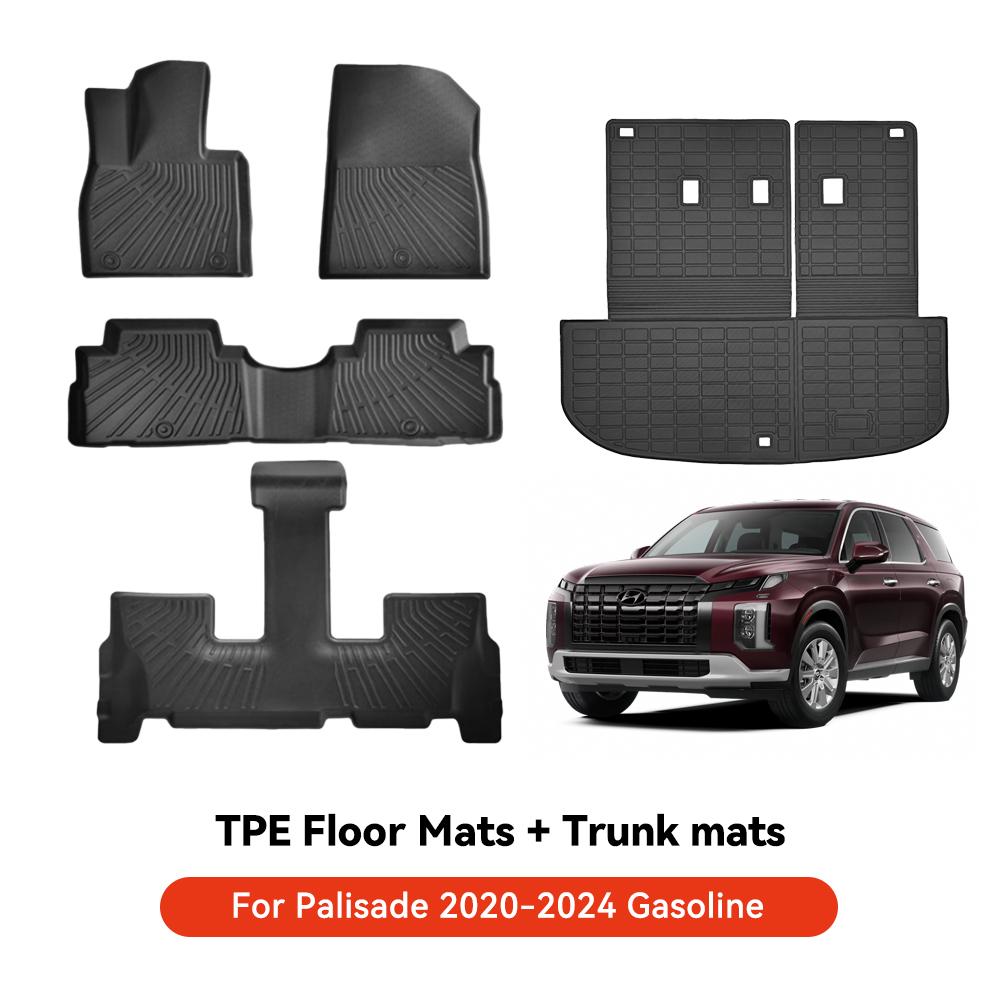 YZ For Hyundai Casper Elantra Ioniq 6 Kona Nexo Palisade Sonata Venue Car Trunk Mat Luggage Mat  TPE LHD Set Floor Liner Mat