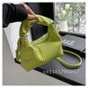 Vertical Stripe Textured Handbag Urban Minimalist Crossbody Small Square Bag High-End Women's White Black Khaki Green