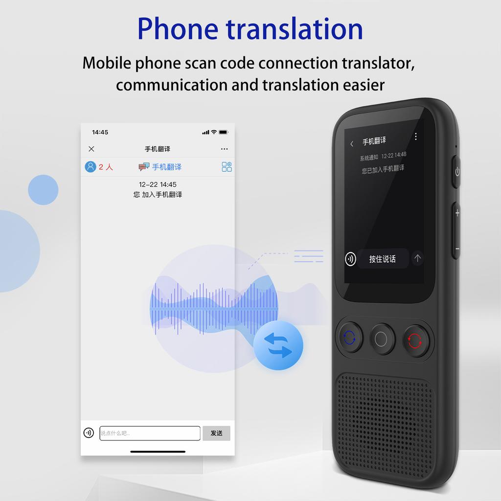 Language AI Translator Device with 138 Languages Voice Translating 17 Offline Translation Simultaneous Interpretation