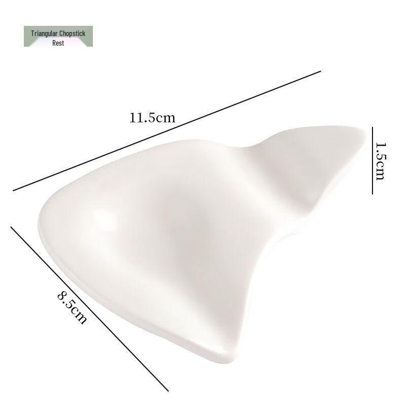 Triangular Ceramic Chopstick & Spoon Rests - 10-Pack