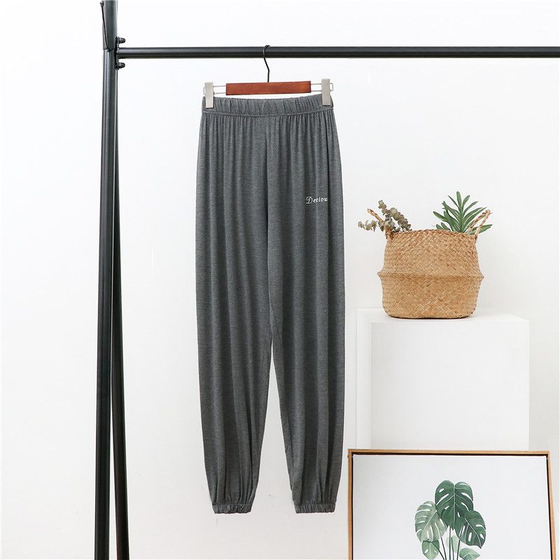 

Модальные спортивные брюки женские весенне-летние свободные зауженные брюки больших размеров с высокой талией больших размеров для танцев, отдыха, пижамные шорты, блумеры Dark gray XXL (recommended 70.00 kg-80.00 kg