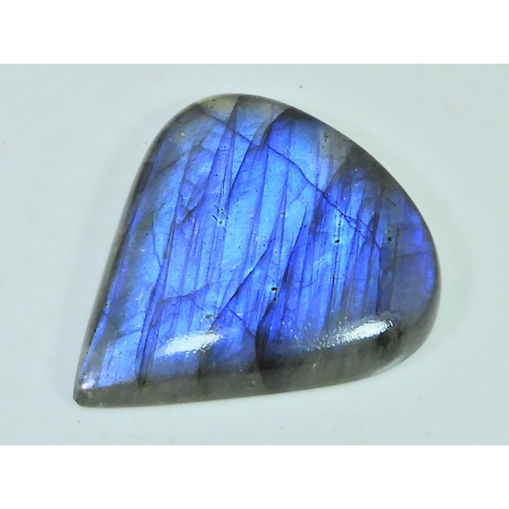 87Cts.Natural Labradorite Blue Flash Pear Cabochon Loose Gemstone 37X44X07MM B-320