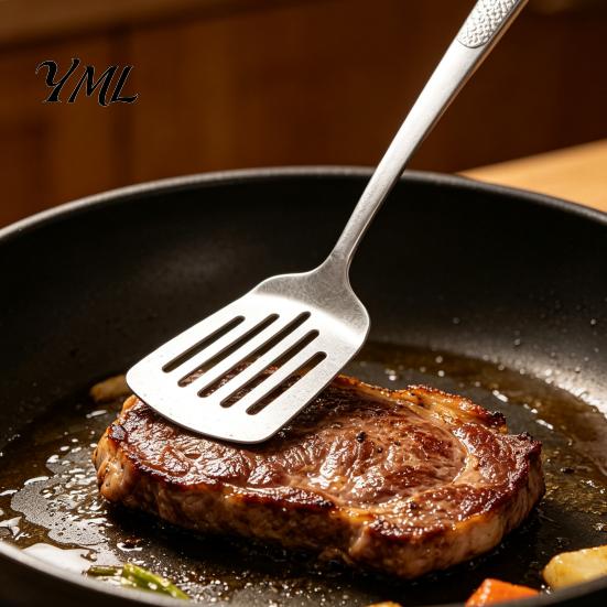Safe Kitchen Cooking Tool Pure Titanium Frying Spatula/Leak Spatula/Soup Spoon, Non-stick Lightweight Heat Resistant Kitchenware Utensil, Portable
