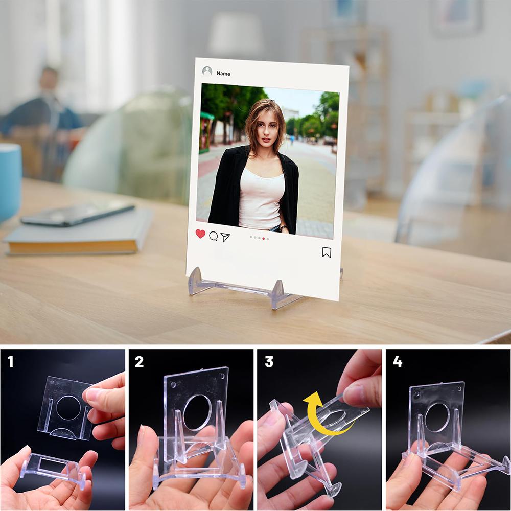 10/20pcs Mini Display Stand Clear Acrylic Display Easels Adjustable Plate Holder Stand Picture Frames Rack Wedding Home Decor