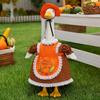 Dekoratives Gänsekostüm für Gartendekorationen Thanksgiving Veranda Outfits 23" Statue, Herbst-Ahornblatt Saisonales Kleid Außenausstellung Kürbis