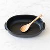Banko-yaki Gratin Dish, Single-Serve, Approx. 24cm Diameter, Heat-Resistant Ceramic, Oven, Microwave, and Dishwasher Safe, Black, Made In Japan