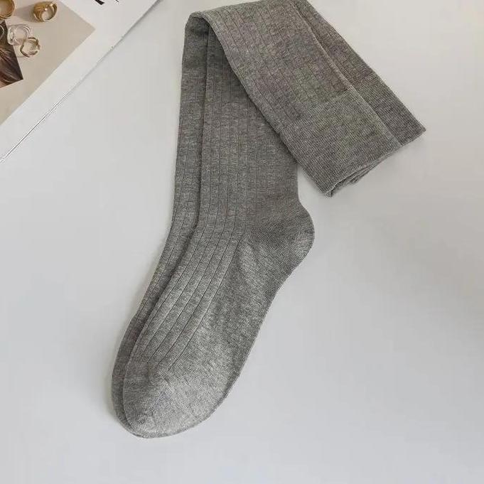 Women Thin Hollow Out Long Loose Socks JK Lolita Sweet Girls Japanese Solid Color Breathable Cotton Spring Summer Stocking