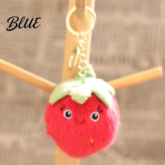 Girls Strawberry Keychain Plush Cartoon Keychain Stuffed Bag Charm Furry Charm Fruit Keyring Pendant for Backpacks Handbags Keys